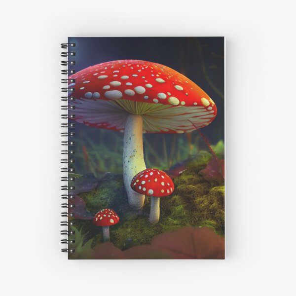 Psychedelic Mushroom Spiral Notebooks for Sale