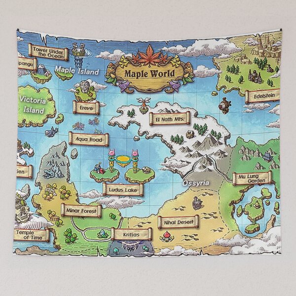 Item preview, Maple World Map (MapleStory) designed and sold by kawaiicrossing.