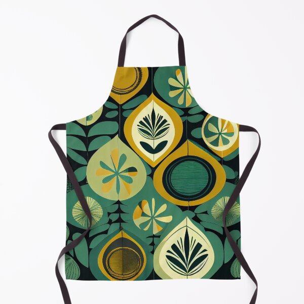 Aperçu de l'œuvre Green Midcentury Modern Pattern Digital Painting créée et vendue par CodeAndColors.