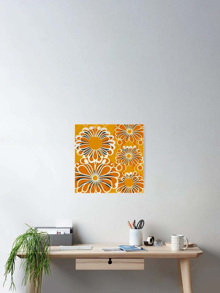 Imagen 2 de 3, Póster con la obra Exotic Orange Anime Scandinavian Pattern Digital Painting, diseñada y vendida por CodeAndColors.