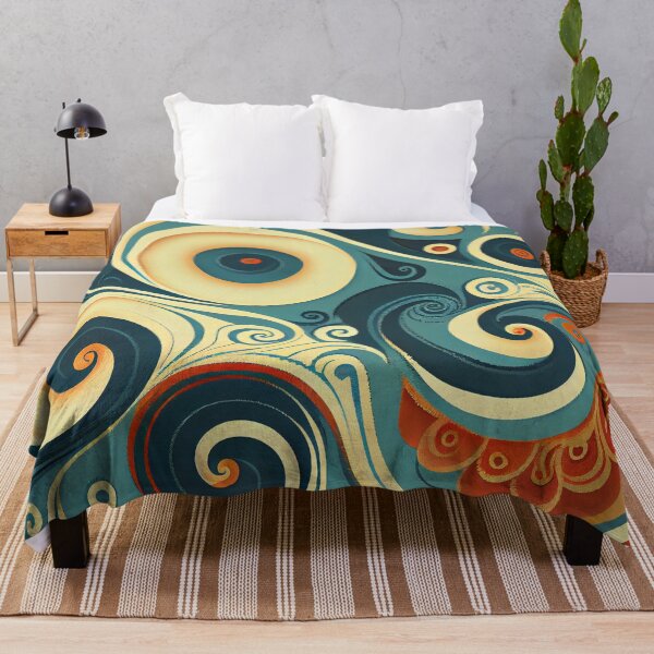 Aperçu de l'œuvre Luxury Swirling Cartoon Scandinavian Pattern Digital Painting créée et vendue par CodeAndColors.