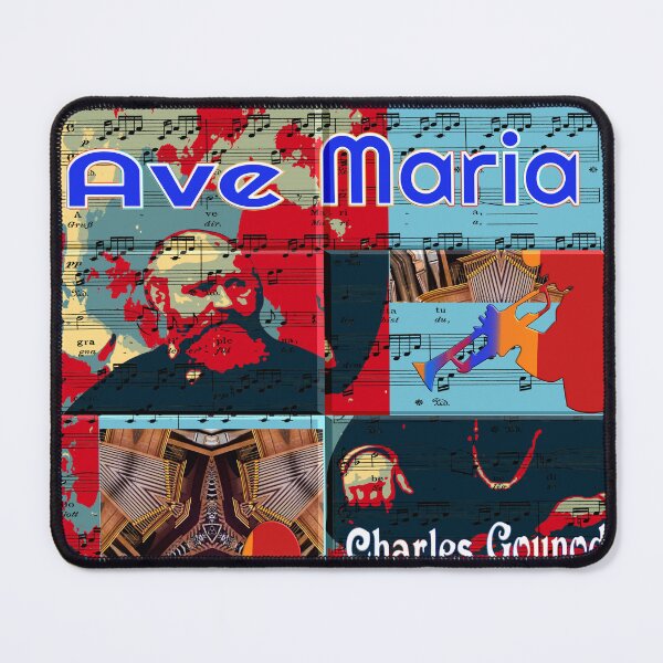 Item preview, ATTRACTIVE PORTRAIT OF CHARLES GOUNOD - MUSICIAN COMPOSER - VIRTUAL CONCERT ORGAN TRUMPET DUO - FUNNY MUSIC SCORE AVE MARIA PATCHWORK PATTERN - GREAT GIFT FOR ORGANISTS AND TRUMPETERS designed and sold by Ralek.