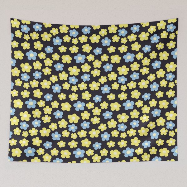 Item preview, Tiny Yellow  blue flowers designed and sold by Innet.