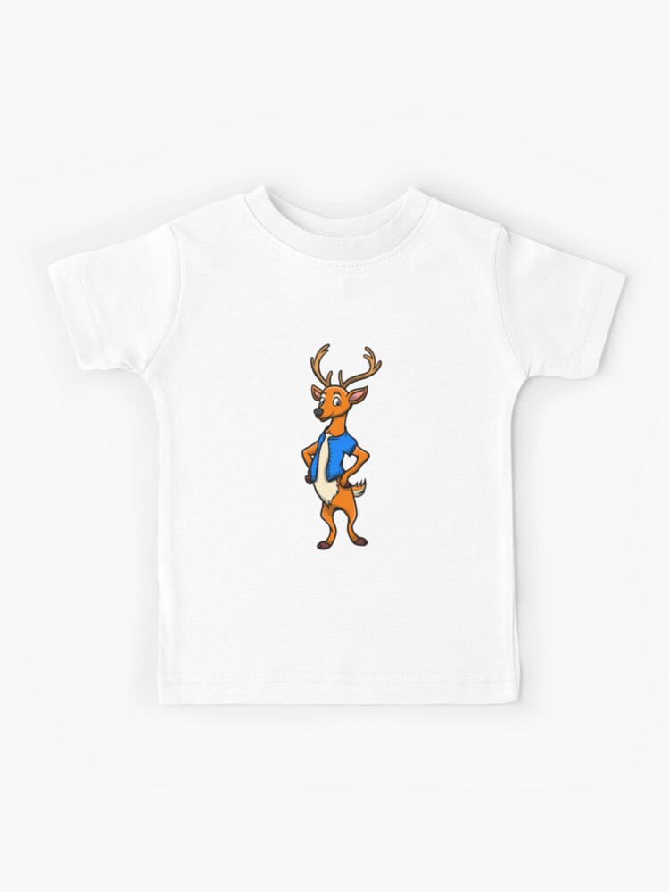 Camiseta para niños «Lindo personaje de dibujos animados antropomórfico  similar a un humano Ciervo de cola blanca en ropa» de StickerSteves |  Redbubble