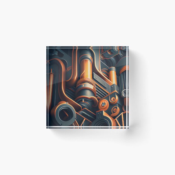 Item preview, Bold Smooth Industrial Pattern Digital Painting designed and sold by CodeAndColors.