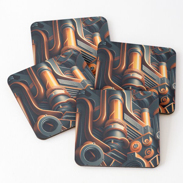 Item preview, Bold Smooth Industrial Pattern Digital Painting designed and sold by CodeAndColors.