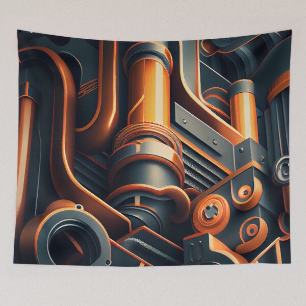 Item preview, Bold Smooth Industrial Pattern Digital Painting designed and sold by CodeAndColors.