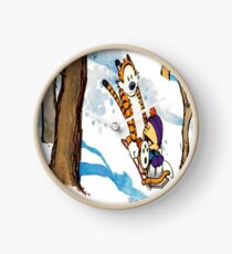 calvin and hobbes happy snow Clock