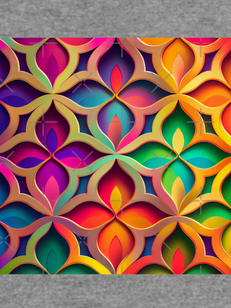Thumbnail 6 von 6, Leichter Pullover, Bright Rainbow Elegant European Pattern Digital Painting designt und verkauft von CodeAndColors.