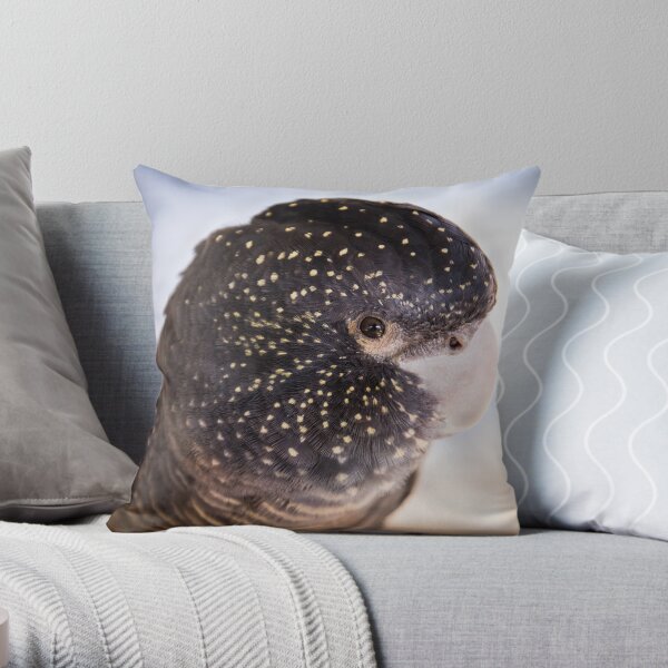 Female Red Tailed Black Cockatoo Throw Pillow