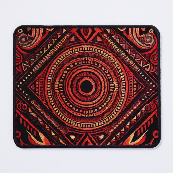 Item preview, Red African Pattern Digital Painting designed and sold by CodeAndColors.