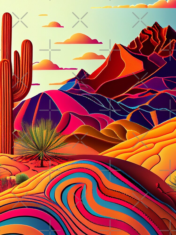 Thumbnail 3 von 3, Tuch, Light Exotic Vivid Desert Modern Pattern Digital Painting designt und verkauft von CodeAndColors.