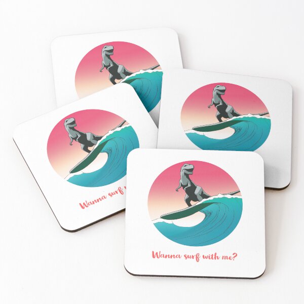 Item preview, Surfing Dinosaur : Wanna Surf With Me Quote designed and sold by QuotezArtist.