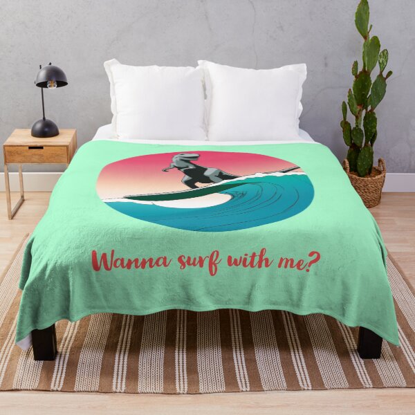 Item preview, Surfing Dinosaur : Wanna Surf With Me Quote designed and sold by QuotezArtist.