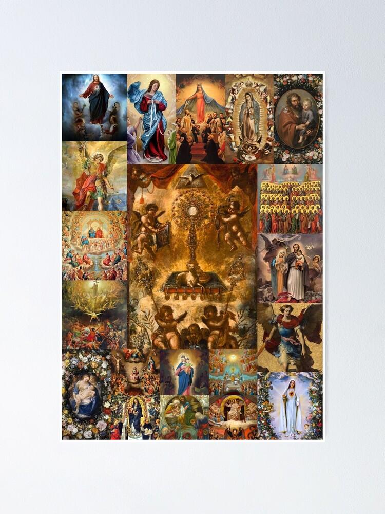 Sacred Heart of Jesus,Immaculate Heart of Mary, Chaste Heart of St. Joseph,  Saints Poster for Sale by ADMG