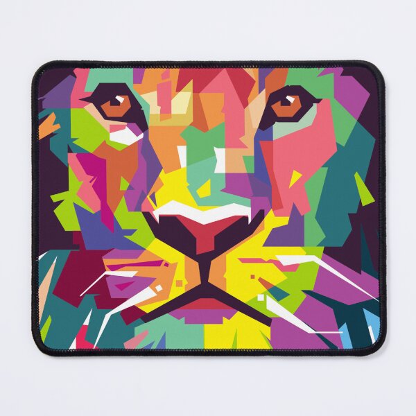 Item preview, lion wpap, male lion colorful geometric pop art designed and sold by berlamo.