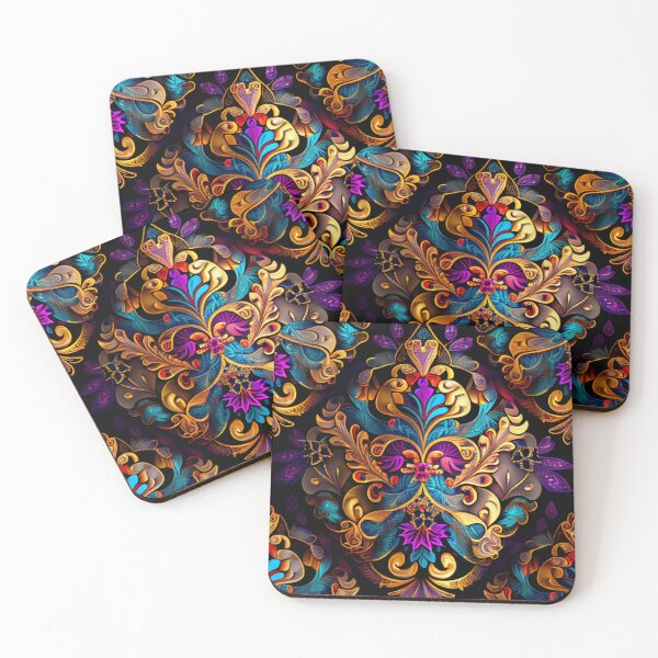 Item preview, Soft Bejeweled Exotic New Traditional Pattern Digital Painting designed and sold by CodeAndColors.