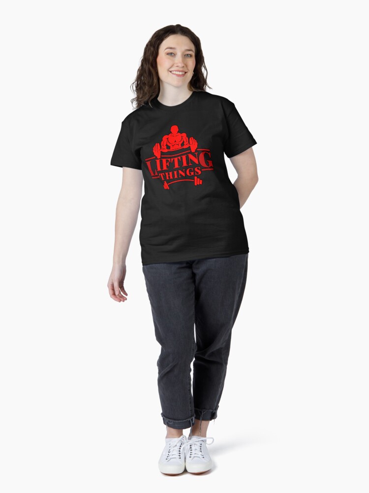 Thumbnail 4 of 7, Classic T-Shirt, Lifting Things Deadlift Squat Bench Gym designed and sold by anilbadola.