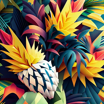 Vorschaubild zum Design Three Dimensional Explosive Tropical Pattern Digital Painting von CodeAndColors