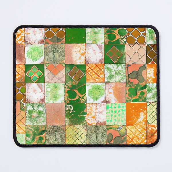 Item preview, Delicate Mosiac Orange Green Fine English Countrys Digital Painting designed and sold by CodeAndColors.