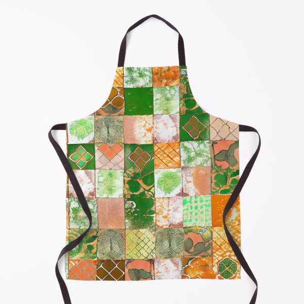 Item preview, Delicate Mosiac Orange Green Fine English Countrys Digital Painting designed and sold by CodeAndColors.