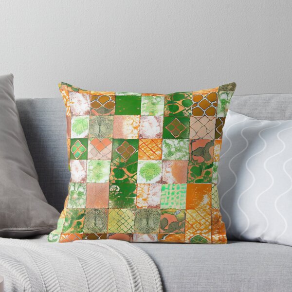 Item preview, Delicate Mosiac Orange Green Fine English Countrys Digital Painting designed and sold by CodeAndColors.