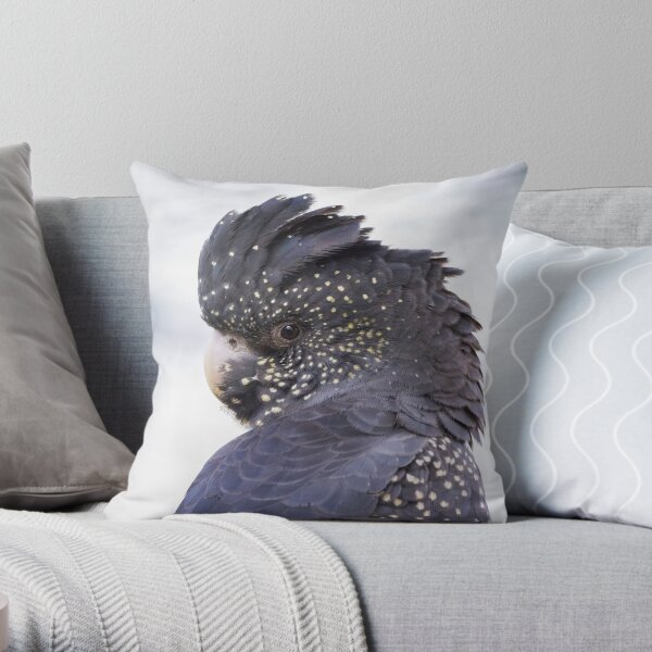 Female Red Tailed Black Cockatoo Throw Pillow