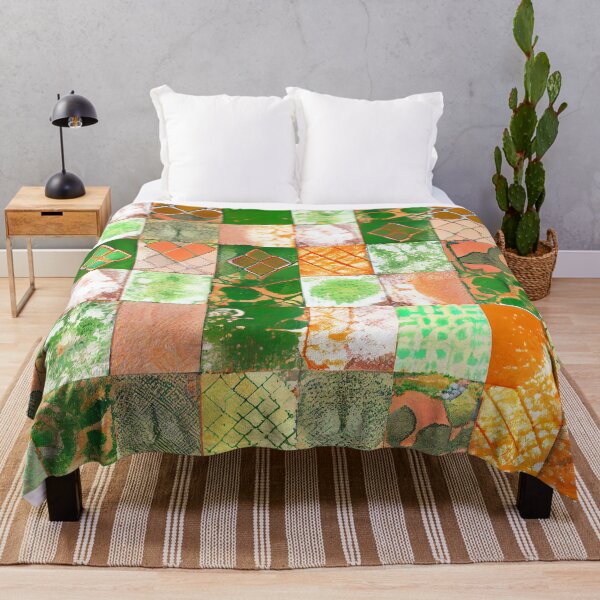 Item preview, Delicate Mosiac Orange Green Fine English Countrys Digital Painting designed and sold by CodeAndColors.