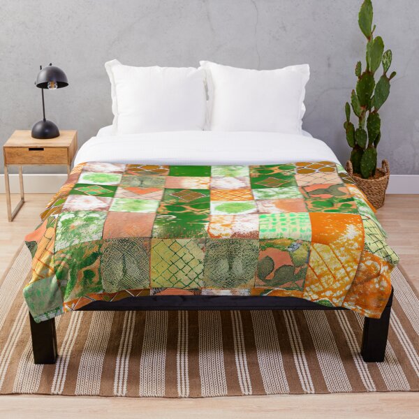 Item preview, Delicate Mosiac Orange Green Fine English Countrys Digital Painting designed and sold by CodeAndColors.