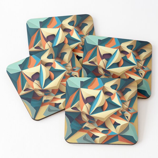 Item preview, Angular Complex Contemporary Pattern Digital Painting designed and sold by CodeAndColors.