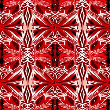 Vorschaubild zum Design Red Pale Bright Pacific Islander Pattern Digital Painting von CodeAndColors