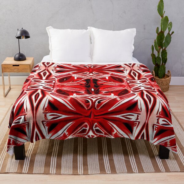 Item preview, Red Pale Bright Pacific Islander Pattern Digital Painting designed and sold by CodeAndColors.