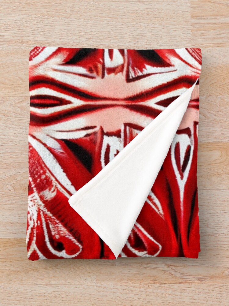 Imagen 3 de 6, Manta con la obra Red Pale Bright Pacific Islander Pattern Digital Painting, diseñada y vendida por CodeAndColors.