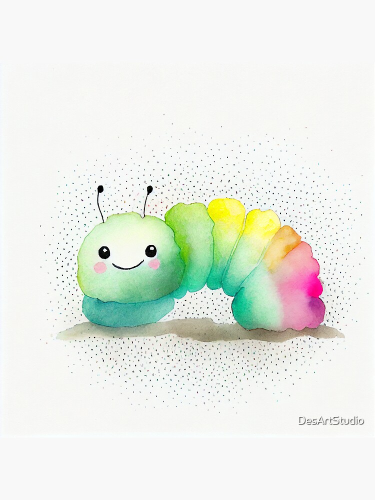 Watercolor Caterpillars Vinyl
