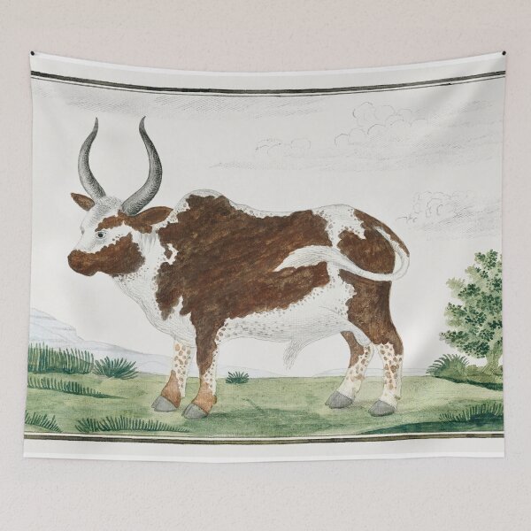 Item preview, Vintage Ox oriental art designed and sold by Vintage Designs +.