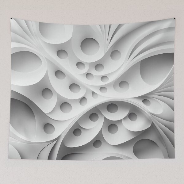 Item preview, White Smooth Modern Pattern Digital Painting designed and sold by CodeAndColors.