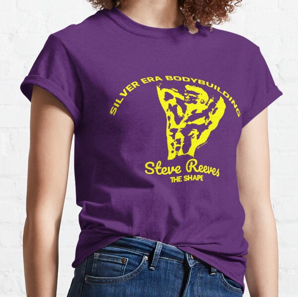 Steve Reeves Silver Era bodybuilding contrast Yellow Classic T-Shirt