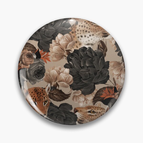 Item preview, LEOPARD AND FLORAL NIGHT PATTERN designed and sold by Burcu Korkmazyurek.