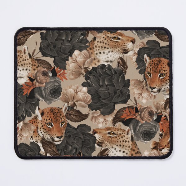 Item preview, LEOPARD AND FLORAL NIGHT PATTERN designed and sold by Burcu Korkmazyurek.
