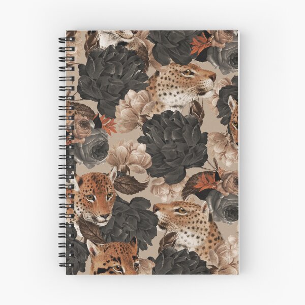Item preview, LEOPARD AND FLORAL NIGHT PATTERN designed and sold by Burcu Korkmazyurek.