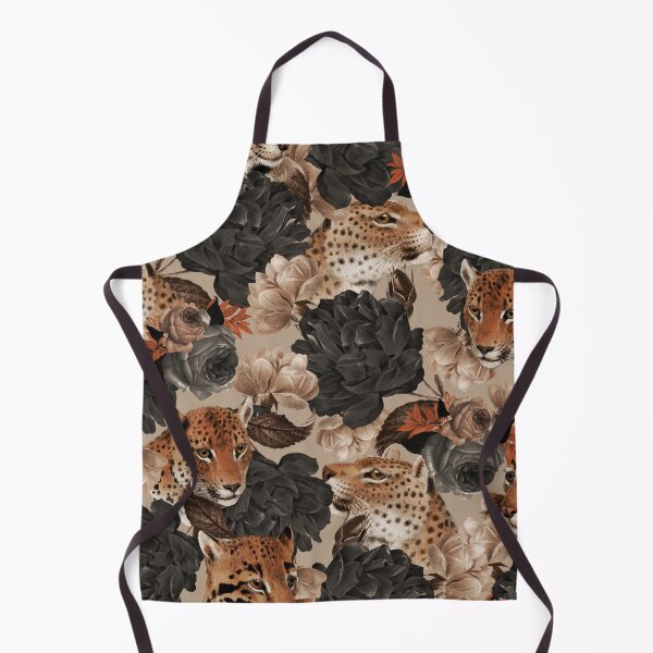 Item preview, LEOPARD AND FLORAL NIGHT PATTERN designed and sold by Burcu Korkmazyurek.
