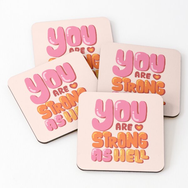 Item preview, you are strong as hell retro bubbly quote designed and sold by moonna designs.