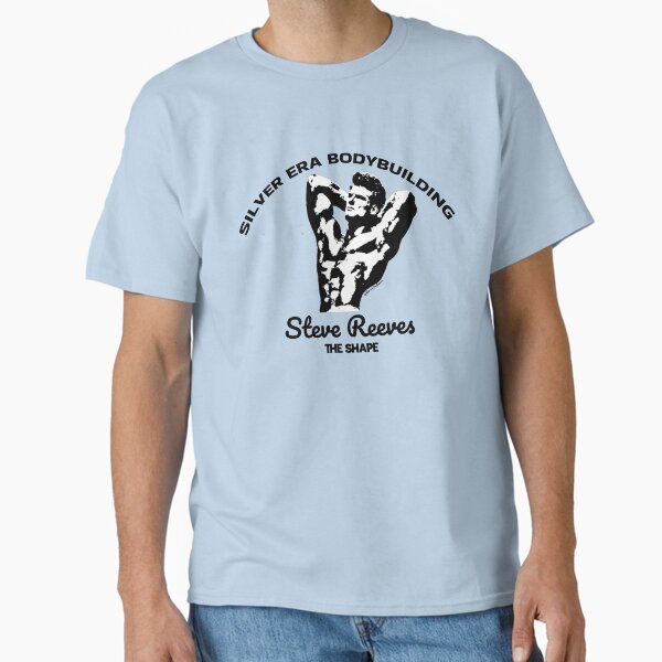 Item preview, Steve Reeves pose Silver Era bodybuilding black  designed and sold by GoldenEraTees.