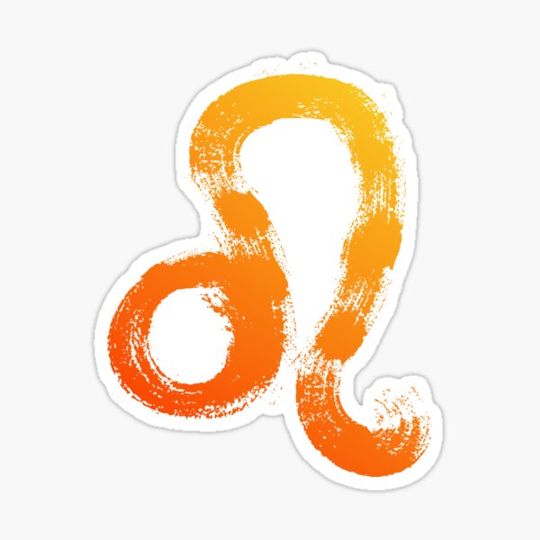 Zodiac sign Leo brush Sticker
