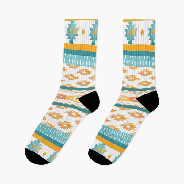 Item preview, Western Aztec Design In Blues, Orange, and Gold designed and sold by handsoftime2020.
