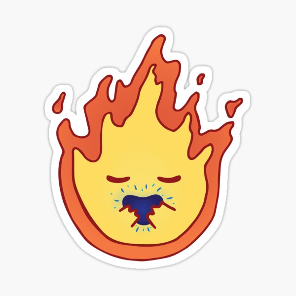 Fire demon blue heart Sticker
