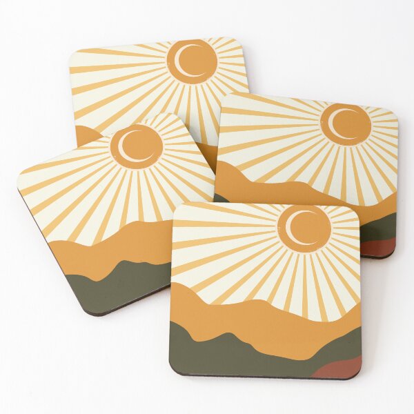 Item preview, Abstract Minimalist modern art landscape sunrise, boho design in earth tone colors 8 designed and sold by vishalraifx.