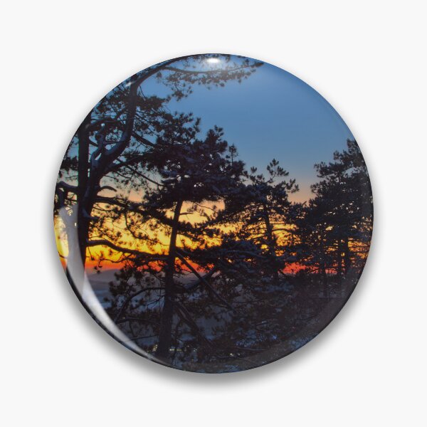 Item preview, Clear sunset behind trees designed and sold by frankuffmann.