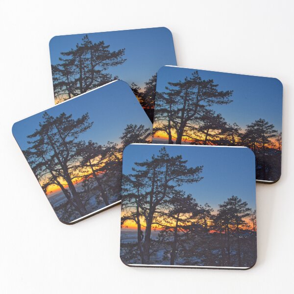 Item preview, Clear sunset behind trees designed and sold by frankuffmann.