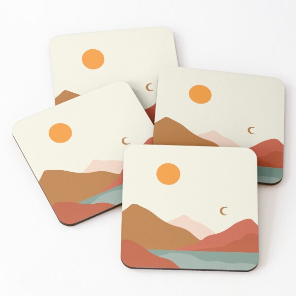 Item preview, Abstract Minimalist modern art landscape, boho design in earth tone colors 9 designed and sold by vishalraifx.